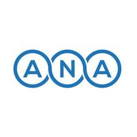 Ana-Brief-Logo-Design auf weißem Hintergrund. Ana kreatives Initialen-Buchstaben-Logo-Konzept. ana Briefgestaltung. vektor