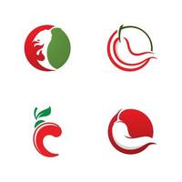Chili Logo Vektor würzige Lebensmittelsymbolvorlage