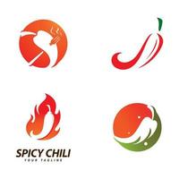 Chili Logo Vektor würzige Lebensmittelsymbolvorlage