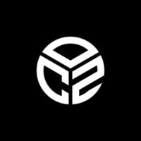 Oz-Brief-Logo-Design auf schwarzem Hintergrund. ocz kreative Initialen schreiben Logo-Konzept. ocz Briefgestaltung. vektor