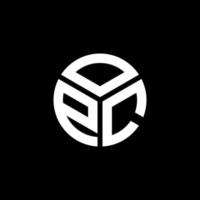 OPC-Brief-Logo-Design auf schwarzem Hintergrund. opc kreative Initialen schreiben Logo-Konzept. OPC-Buchstaben-Design. vektor