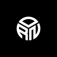 Orn-Brief-Logo-Design auf schwarzem Hintergrund. Orn kreatives Initialen-Buchstaben-Logo-Konzept. Orn-Brief-Design. vektor