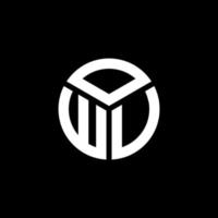 owu-Buchstaben-Logo-Design auf schwarzem Hintergrund. owu kreative Initialen schreiben Logo-Konzept. owu Briefgestaltung. vektor