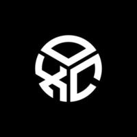 oxc-Buchstaben-Logo-Design auf schwarzem Hintergrund. oxc kreative Initialen schreiben Logo-Konzept. oxc Briefdesign. vektor