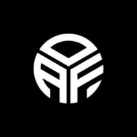 Trampelbrief-Logo-Design auf schwarzem Hintergrund. oaf kreative Initialen schreiben Logo-Konzept. trottel brief design. vektor