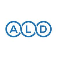 ald-Buchstaben-Logo-Design auf weißem Hintergrund. ald kreative Initialen schreiben Logo-Konzept. alte Briefgestaltung. vektor