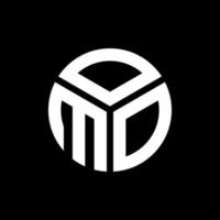 Omo-Brief-Logo-Design auf schwarzem Hintergrund. omo kreative Initialen schreiben Logo-Konzept. omo Briefdesign. vektor