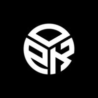 opk-Brief-Logo-Design auf schwarzem Hintergrund. opk kreative Initialen schreiben Logo-Konzept. opk Briefgestaltung. vektor