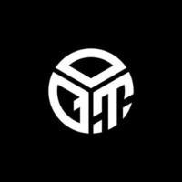 Oqt-Buchstaben-Logo-Design auf schwarzem Hintergrund. oqt kreative Initialen schreiben Logo-Konzept. oqt Briefgestaltung. vektor