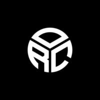 Orc-Brief-Logo-Design auf schwarzem Hintergrund. Orc kreative Initialen schreiben Logo-Konzept. Ork-Buchstaben-Design. vektor