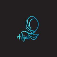 hijab ist gemeines schal-logo-symbol, vektor mit schal zur schönheitsillustration