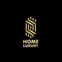Hohome-Luxus-Logo mit goldenem Symbol, Vektorme-Luxus vektor