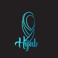 hijab ist gemeines schal-logo-symbol, vektor mit schal zur schönheitsillustration