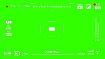 grün gefärbte Chroma-Key-Kamera Rec-Rahmen Sucher-Overlay-Hintergrundbildschirm flache Design-Vektorillustration. chroma key vfx bildschirm kamera overlay abstraktes hintergrundkonzept für videomaterial