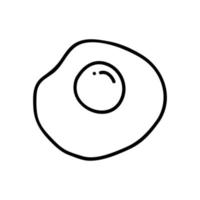 dünne Linie Symbol von Rührei auf weißem Hintergrund - Vektor