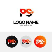 buchstabe p und s logo, ps logo design für unternehmen, pfeil, business logo design, logo für unternehmen, vergrößern, geschäft steigern vektor