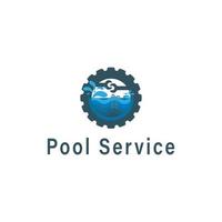 Logo-Vorlage für den sauberen Pool-Service vektor