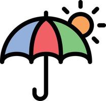 Regenschirm-Sonnenvektorillustration auf einem Hintergrund. Premium-Qualitätssymbole. Vektorsymbole für Konzept und Grafikdesign. vektor