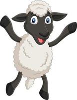 Cartoon glückliche Schafe posiert isoliert auf weißem Hintergrund vektor
