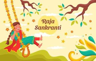 raja sankranti festlighet bakgrund vektor