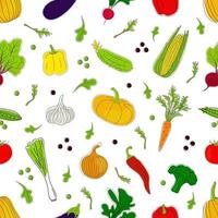 Nahtloses Muster mit handgezeichnetem Gemüse. vektor