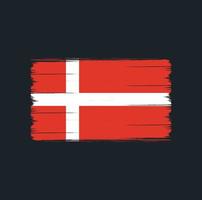 danmarks flagga borste. National flagga vektor