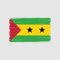 sao Tome och Principe flaggborste. National flagga vektor