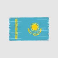 Kazakstans flagga borste. National flagga vektor