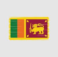 sri lanka flaggborste. National flagga vektor