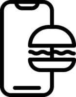 online-burger-vektorillustration auf einem hintergrund. hochwertige symbole. vektorikonen für konzept und grafikdesign. vektor