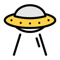 ufo fliegende vektorillustration auf einem hintergrund. hochwertige symbole. vektorikonen für konzept und grafikdesign. vektor