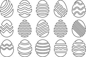 schwarze linie eier gesetzt. dekoration frohe ostern. ostern schwarze eier gesetzt. Osterei vektor