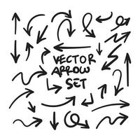 Illustration des handgemachten Aquarellgekritzel-Vektorpfeilsatzes der Schmutzskizze vektor