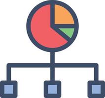 Tortendiagramm-Netzwerk-Vektorillustration auf einem Hintergrund. Premium-Qualitätssymbole. Vektorsymbole für Konzept und Grafikdesign. vektor