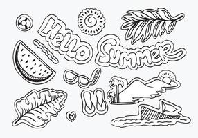 Hallo Sommerkollektion im Doodle-Stil, für Banner und mehr. vektor