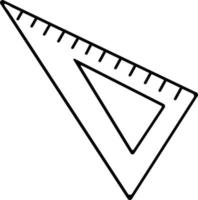 Schwarz-Weiß-Vektor-Illustration des Lineals. Skizze der Schulfächer. die idee für ein logo, zeichnungen, banner, zeitschriften, kleidungsdruck, werbung, malbuch für kinder vektor
