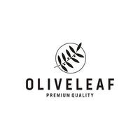 olivblad inspiration mörk linje logotyp design vektor