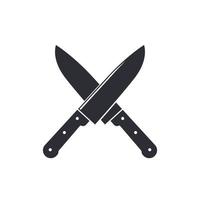 Messer-Vektor-Symbol auf weiß vektor