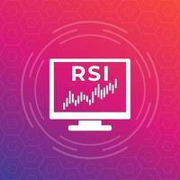 RSI-Handelsindikatorsymbol, relativer Stärkeindex vektor