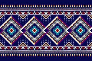 ikat abstraktes geometrisches ethnisches musterdesign der stickerei. aztekischer Stoff Teppich Mandala Ornament Chevron Textildekoration Tapete. tribal boho einheimischer ethnischer türkei traditioneller vektorhintergrund vektor