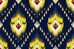 ikat abstraktes geometrisches ethnisches musterdesign der stickerei. aztekischer Stoff Teppich Mandala Ornament Chevron Textildekoration Tapete. tribal boho einheimischer ethnischer türkei traditioneller vektorhintergrund vektor