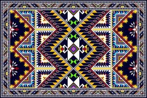 ikat geometrisches abstraktes ethnisches musterdesign. aztekischer Stoff Teppich Mandala Ornament ethnische Chevron Textildekoration Tapete. Stammes-Boho-gebürtiger ethnischer traditioneller Stickerei-Vektorhintergrund vektor