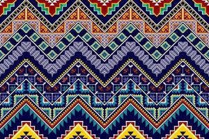 ikat geometrisches abstraktes ethnisches musterdesign. aztekischer Stoff Teppich Mandala Ornament ethnische Chevron Textildekoration Tapete. Stammes-Boho-gebürtiger ethnischer traditioneller Stickerei-Vektorhintergrund vektor