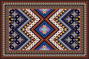 ikat geometrisches abstraktes ethnisches musterdesign. aztekischer Stoff Teppich Mandala Ornament ethnische Chevron Textildekoration Tapete. Stammes-Boho-gebürtiger ethnischer traditioneller Stickerei-Vektorhintergrund vektor