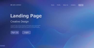 Farbverlauf blau Web Template Landing Page Digitales Website Landing Page Designkonzept - Vektor