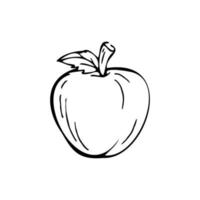 äpple tunna svarta linjer på en vit bakgrund - vektor