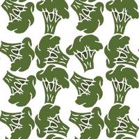 sömlös broccoli mönster. doodle vektor grön broccoli ikoner. vintage grön broccoli mönster. hälsosam mat