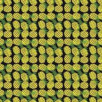 Nahtloses Ananasmuster. Vektor-Illustration mit Ananas-Symbolen auf schwarzem Hintergrund. Vintage Ananas-Muster vektor