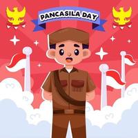 Patriot Indonesien am Pancasila-Tag vektor