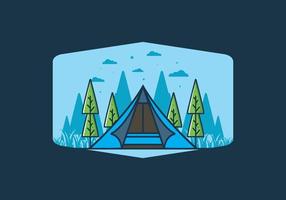 triangel tält camping platt illustration vektor